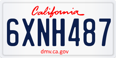 CA license plate 6XNH487