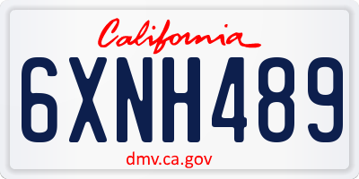 CA license plate 6XNH489