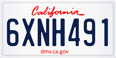 CA license plate 6XNH491