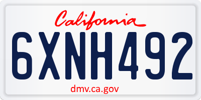CA license plate 6XNH492