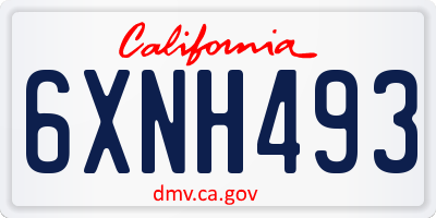 CA license plate 6XNH493