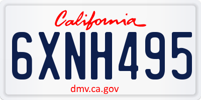 CA license plate 6XNH495