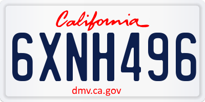 CA license plate 6XNH496