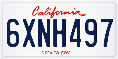 CA license plate 6XNH497