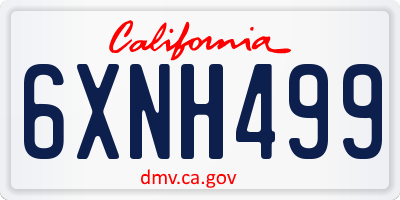 CA license plate 6XNH499