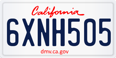CA license plate 6XNH505