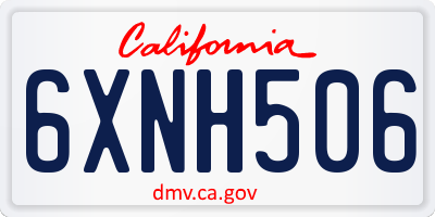 CA license plate 6XNH506
