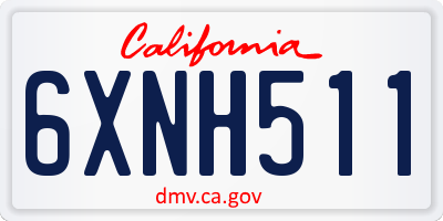 CA license plate 6XNH511
