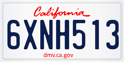 CA license plate 6XNH513