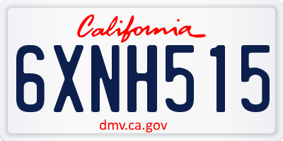 CA license plate 6XNH515