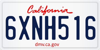 CA license plate 6XNH516