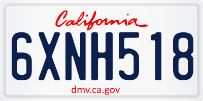 CA license plate 6XNH518