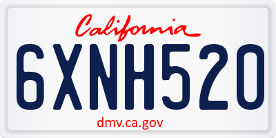 CA license plate 6XNH520