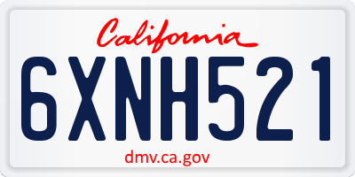 CA license plate 6XNH521