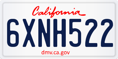 CA license plate 6XNH522