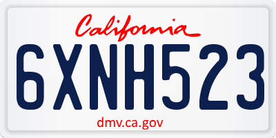 CA license plate 6XNH523