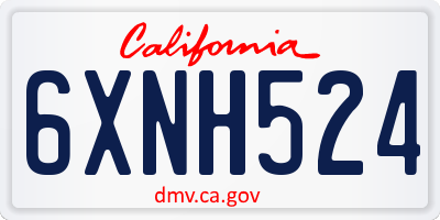 CA license plate 6XNH524