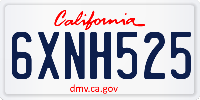 CA license plate 6XNH525