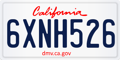 CA license plate 6XNH526