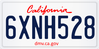 CA license plate 6XNH528