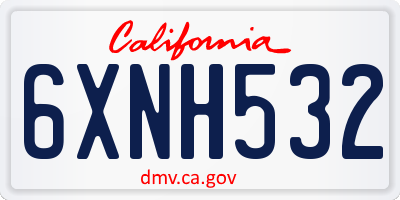 CA license plate 6XNH532