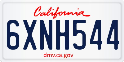 CA license plate 6XNH544
