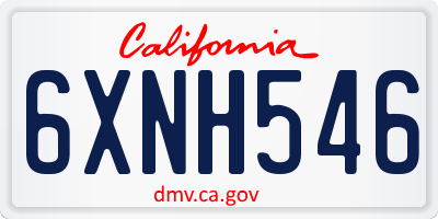 CA license plate 6XNH546