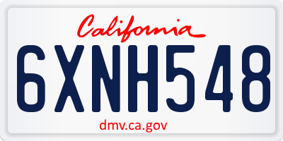 CA license plate 6XNH548