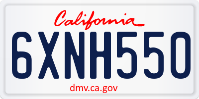 CA license plate 6XNH550