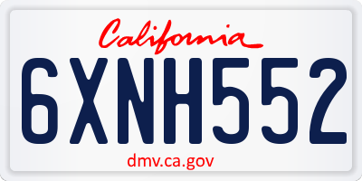 CA license plate 6XNH552