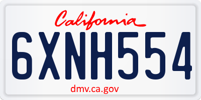 CA license plate 6XNH554
