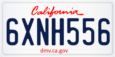 CA license plate 6XNH556