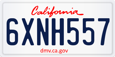 CA license plate 6XNH557