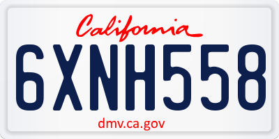 CA license plate 6XNH558