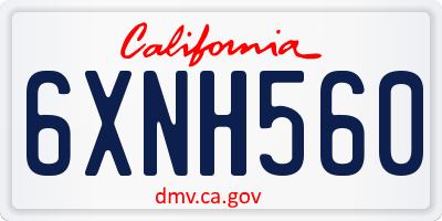 CA license plate 6XNH560