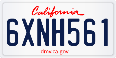 CA license plate 6XNH561