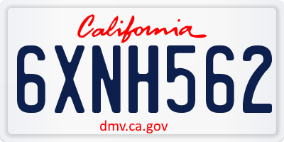 CA license plate 6XNH562