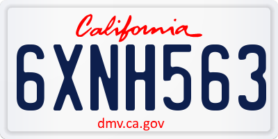 CA license plate 6XNH563