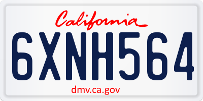 CA license plate 6XNH564