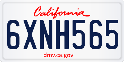 CA license plate 6XNH565