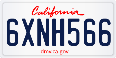 CA license plate 6XNH566
