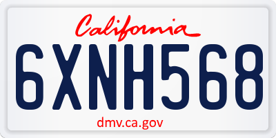 CA license plate 6XNH568