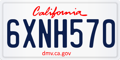 CA license plate 6XNH570