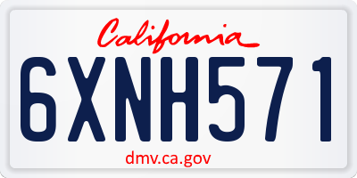 CA license plate 6XNH571