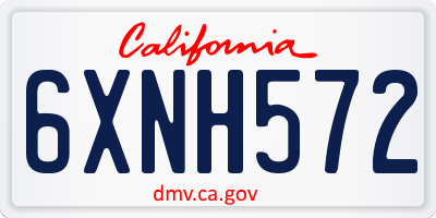 CA license plate 6XNH572