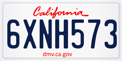 CA license plate 6XNH573