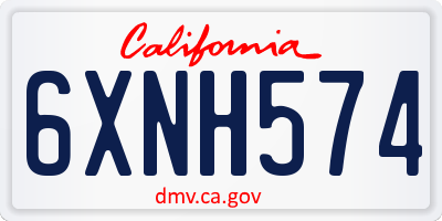 CA license plate 6XNH574