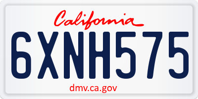 CA license plate 6XNH575