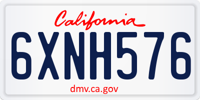 CA license plate 6XNH576