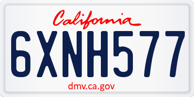 CA license plate 6XNH577